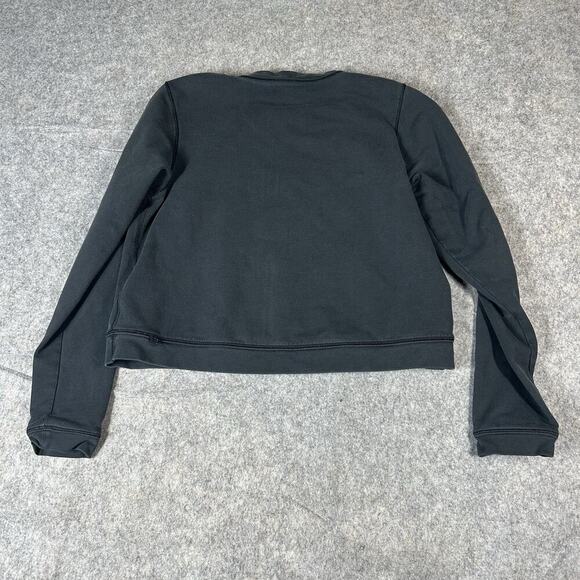 Lululemon Space Crew Neck Sweatshirt Womens 4 Black Cropped Athleisure - Picture 3 of 5